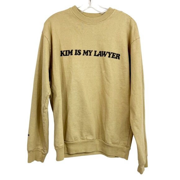 Talentless Kim Is My Lawyer Tan Crewneck Sweatshirt - Unisex Size Small - Picture 1 of 7